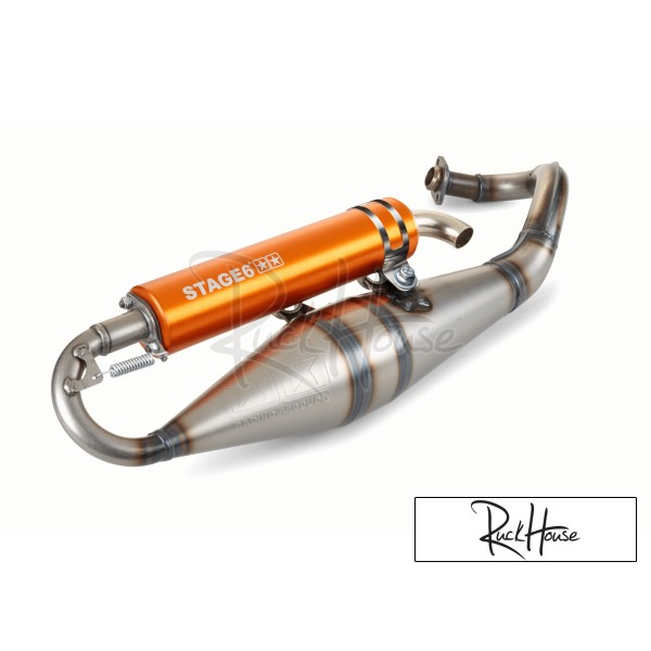 S6-9114003 / CA MUFFLER STAGE 6 PRO CHROME REPLICA, CARBON SILENCER,  PIAGGIO / GILERA 50CC APPROVED