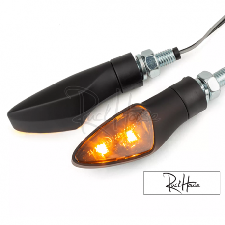 (2X) Indicator Light Str8 LED Black Tinted